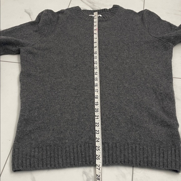 Zara Gray Crew Neck Sweater Long Sleeves Rib Trim 70% Wool Sz S - Picture 13 of 15